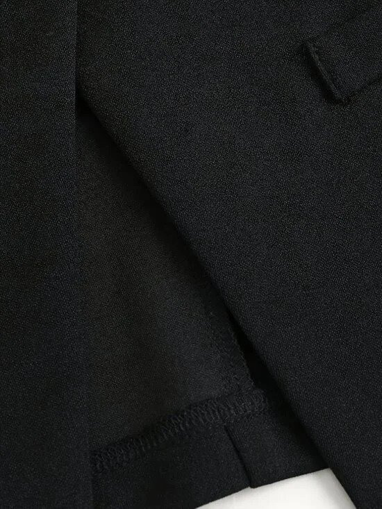 Black French Style Sleeveless Blazer Vest – Gold Button Elegant Top - Picture 4 of 4